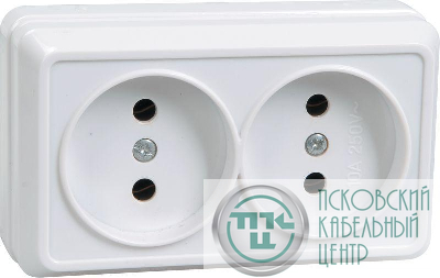Розетка 2-м ОП Октава 10А IP20 без заземл. бел. GENERICA ERO20-K01-10-DC