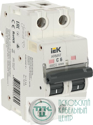Выключатель автоматический модульный 2п C 6А M06N ARMAT IEK AR-M06N-2-C006