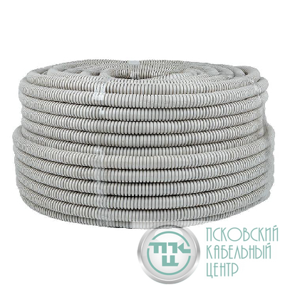 Труба гофрированная ПВХ d20мм с протяжкой сер. (уп.100м) Plast PROxima EKF tg-z-20