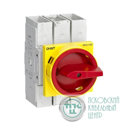 Выключатель-разъединитель NF2-100/3HRY дверного монтажа красно-желтая ручка (R) CHINT 324140