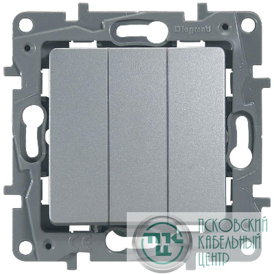 Выключатель 3-кл. СП Etika Plus 10А IP20 250В 10AX винтов. зажимы механизм алюм. Leg 672413