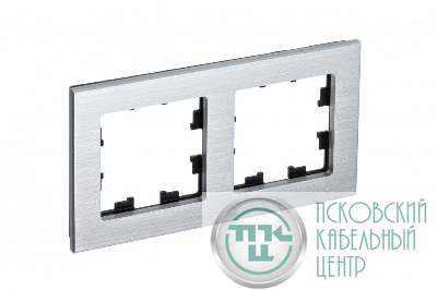 Рамка 2-м AtlasDesign Nature метал. серебр. SE ATN312102