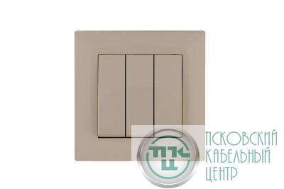 Выключатель 3-клав. 1 вход 3 выхода Karea RIZZ крем Makel 88010091