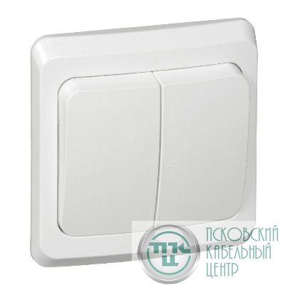 Выключатель 2-кл. СП Этюд 10А IP20 с подсветкой бел. SE BC10-006B