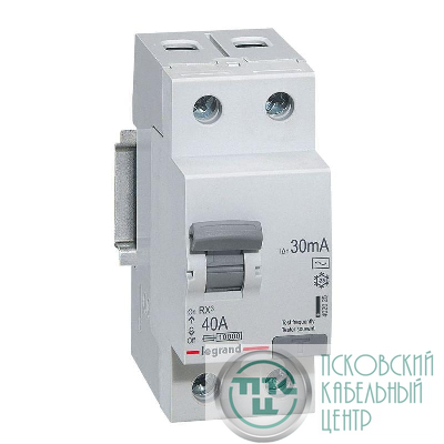 Выключатель дифференциального тока (УЗО) 2п 40А 30мА тип AC RX3 ИЭК Leg 402025
