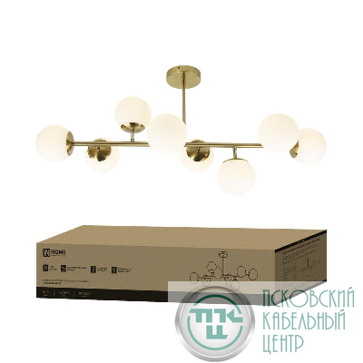 Светильник AURORA LUNA-8G9-LT 8xG9 потолочн. под лампу; плафоны матов./корпус латунный IN HOME 4690612062778