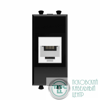 Розетка телефонная 1мод. Avanti "Черный квадрат" RJ12 без шторок модульная механизм DKC 4402611