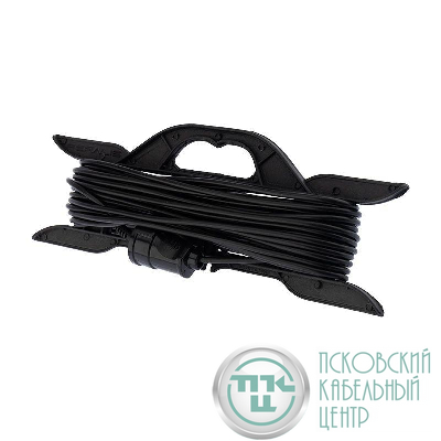 Удлинитель-шнур на рамке ПВС 2х0.75 20м без заземл. 6А 1300Вт IP20 черн. PROCONNECT 11-7102