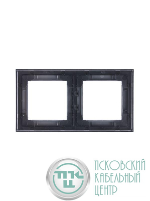 Рамка Levit 2п сталь/дым. черн. ABB 2CHH015020A6069