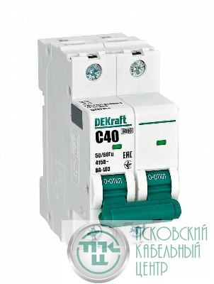 Выключатель автоматический модульный 2п C 40А 6кА ВА-103 DEKraft 12293DEK