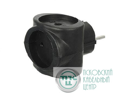 Разветвитель сетевой (тройник) Si 1/3-Bl 6А куб черн. Volsten 13917