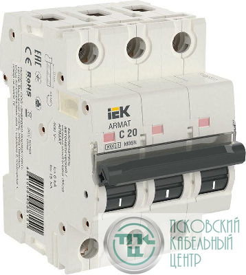 Выключатель автоматический модульный 3п C 20А M06N ARMAT IEK AR-M06N-3-C020