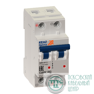 Выключатель автоматический модульный 2п C 6А OptiDin BM63-2C6-DC-УХЛ3-РЕГ КЭАЗ 243130