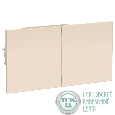 Розетка 2-м СП AtlasDesign 16А IP20 с заземл. защ. шторки со сдвижн. крышкой в сборе беж. SE ATN000228