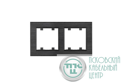 Рамка 2-м Karea LINE STAR дым. металлик Makel 86050702