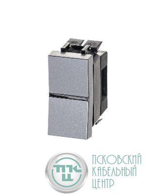 Механизм переключателя 1-кл. проходного с клавишей 1мод. Zenit серебристый ABB 2CLA211000N1301