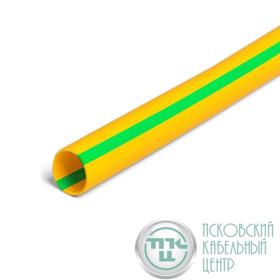 Трубка термоусадочная ТНТнг-LS-6/3 в метровой нарезке желт/зел. (уп.20м) КВТ 72433