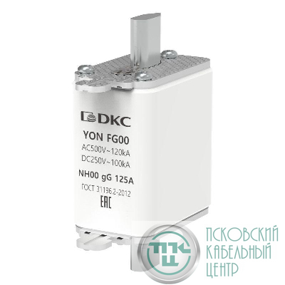 Предохранитель YON ножевого типа FG00 с одинарной индикацией 125А DKC 1FG00-0125