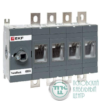 Рубильник 4п 400А без рукоятки управления TwinBlock EKF tb-s-400-4p