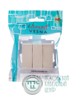 Выключатель 3-кл. СП Vesna механизм крем. LEZARD 742-0388-109