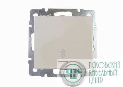 Переключатель проходной 1-кл. СП Rain IP20 с подсветкой механизм крем. LEZARD 703-0388-114