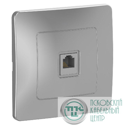 Розетка телефонная 1-м СП Blanca RJ11 алюм. SE BLNIS011003