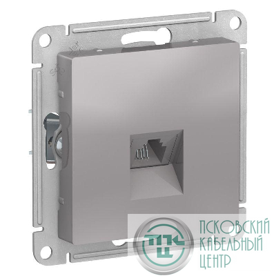 Розетка телефонная 1-м СП AtlasDesign RJ11 механизм алюм. SE ATN000381