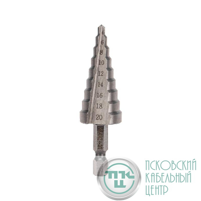 Сверло ступенчатое по металлу 4.0-20.0мм Kranz KR-12-6601
