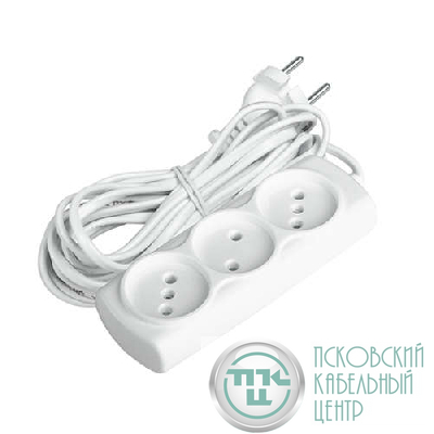 Удлинитель 3х5м 6А IP20 УДП-3-500 1.3кВт ШВВП 2х0.75 ФАZА 1043085