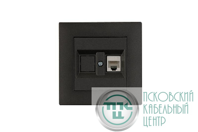 Розетка компьютерная CAT 5+гнездо Karea RIZZ STAR дым. металлик Makel 88050035