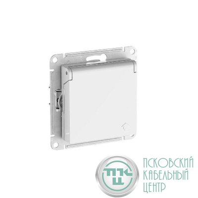 Розетка AtlasDesign 16А IP20 с заземл. защ. шторки с крышкой быстрозажим. клем. механизм бел. SE ATN000146S