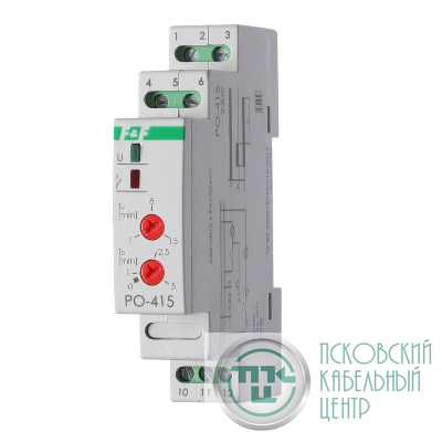 Реле времени PO-415 16А 230В 1 перекл. IP20 задержка выключ./управ. контактом монтаж на DIN-рейке F&F EA02.001.018