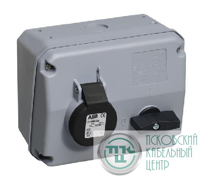 Розетка с выключателем и мех. блок. 332MHS5 32A 3P+E IP44 5ч ABB 2CMA167676R1000