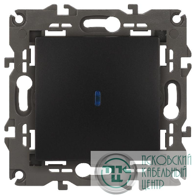 Выключатель 1-кл. СП Elegance 14-1102-05 10А IP20 250В 10AX с подсветкой механизм антрацит Эра Б0034219