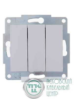 Механизм выкл. 3-кл. СП KARINA 10А IP20 бел. Lezard 707-0288-109