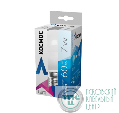 Лампа светодиодная GL45 7Вт 220В E14 4500К Космос Lksm_LED7wGL45E1445