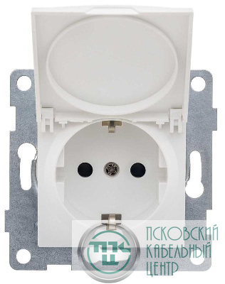 Механизм розетки 1-местн. с/з с з/ш и крышкой СП Ugra 16А IP20 250В бел. матов. GUSI С11Р91-041