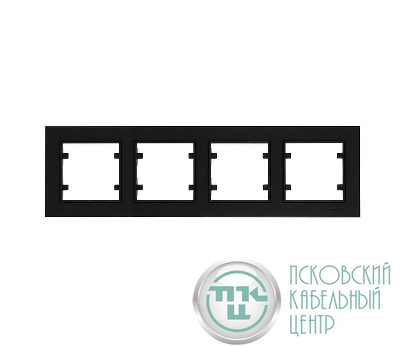 Рамка четверная горизонтальная Karea черн. Makel 56054704