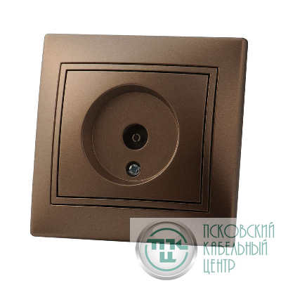 Розетка телевизионная проходная TV СП Mira 16А IP20 со вставкой свет. корич. перламутр. LEZARD 701-3131-129