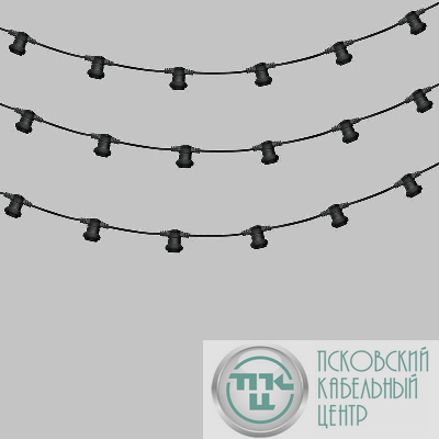 Гирлянда "Белт Лайт" 2жил. 50м шаг 20см 250 патронов E27 IP65 черн. круглый провод Neon-Night 331-243