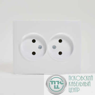 Розетка 2-м СП Karina 16А IP20 без заземл. термопласт бел. LEZARD 707-0200-128B