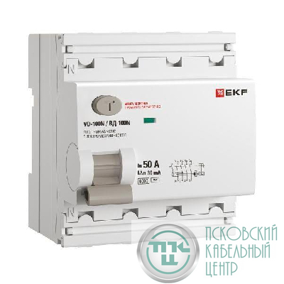 Выключатель дифференциального тока 4п 50А 30мА тип AC 6кА ВД-100N электромех. PROxima EKF E1046M5030