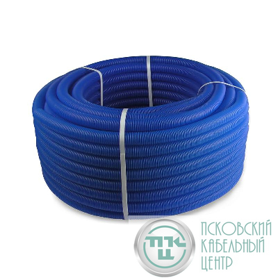 Труба гофрированная ПНД d25мм внутр. d21мм син. (уп.50м) RTP 35404