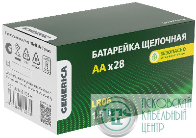Элемент питания алкалиновый AA/LR6 Alkaline бокс (уп.28шт) GENERICA ABT-LR06-ST-B28-G