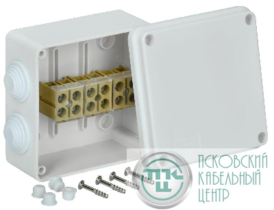 Коробка распаячная ОП КМ 100х100х50мм бел. IEK UKO10-100-050-100-K01-E