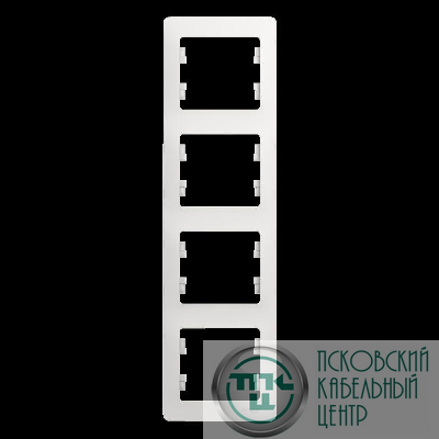 Рамка 4-м Glossa вертикал. бел. SE GSL000108
