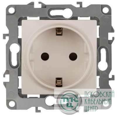 Механизм розетки 1-м СП Эра12 12-2101-02 16А IP20 16AX 250В 2P+E Schuko сл. кость Эра Б0014676