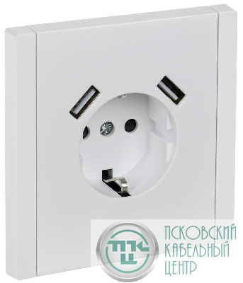 Розетка FORTE&PIANO 16А USB A+A 3.1А FP245 с заземл. защ.шторки винт. крепл. бел. IEK FP-R14-16-U21-D31-K01