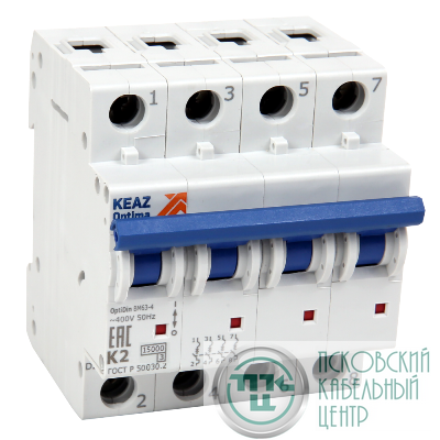 Выключатель автоматический модульный 4п C OptiDin ВМ63-4C6-15-УХЛ3 КЭАЗ 341994