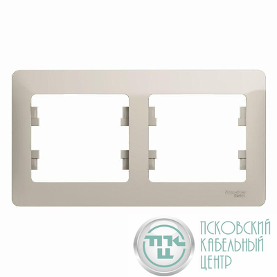 Рамка 2-м Glossa горизонт. молоч. SE GSL000902